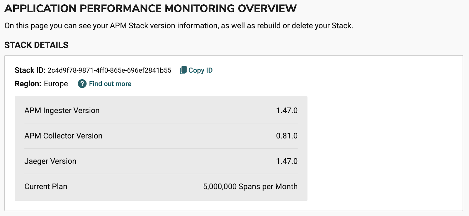 APM Stack Details