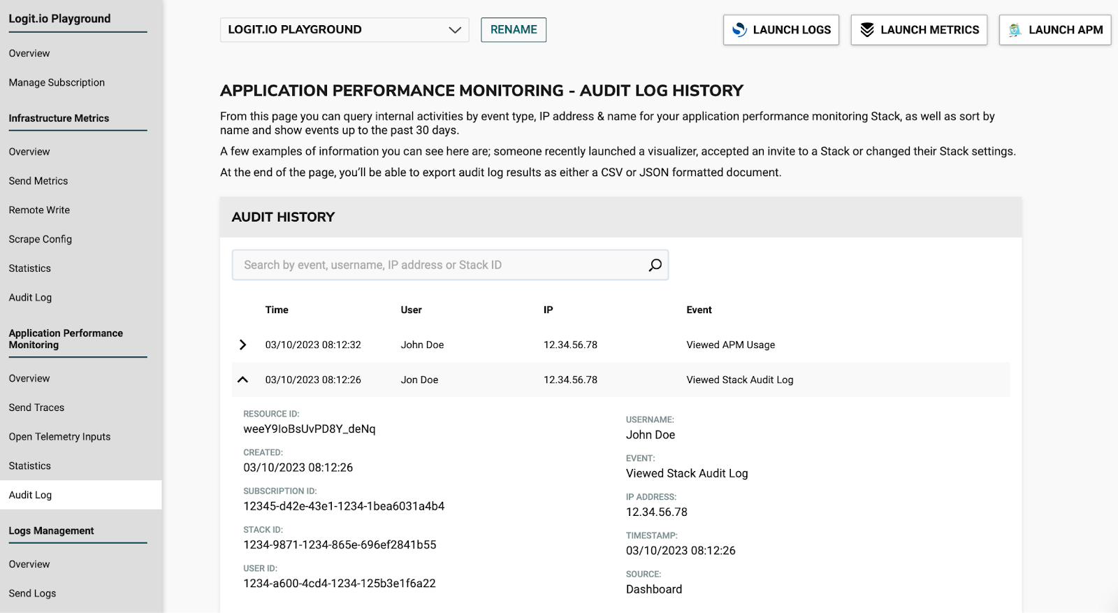 Audit Log Overview