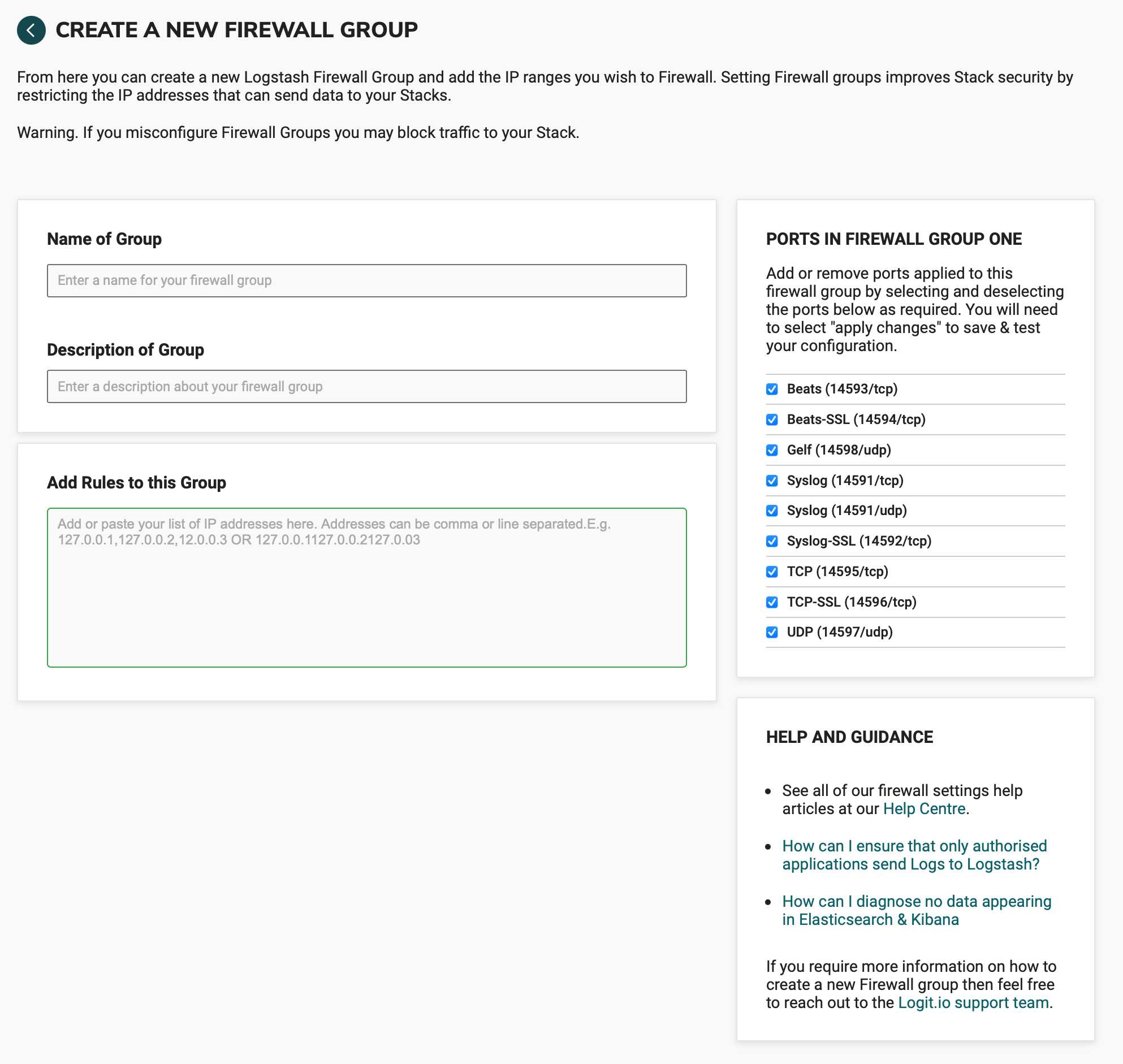 Create Firewall Group