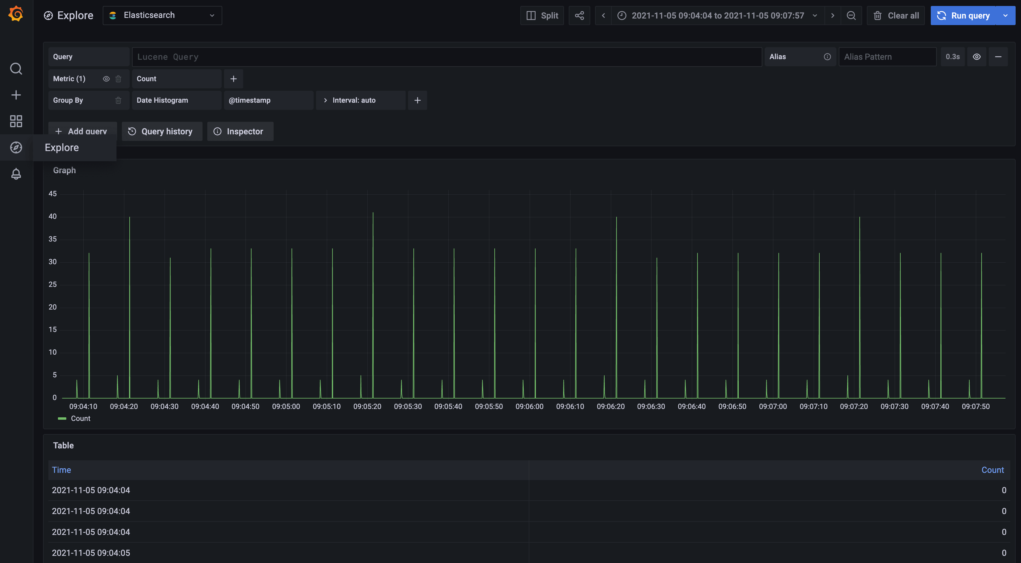 Grafana Explore View