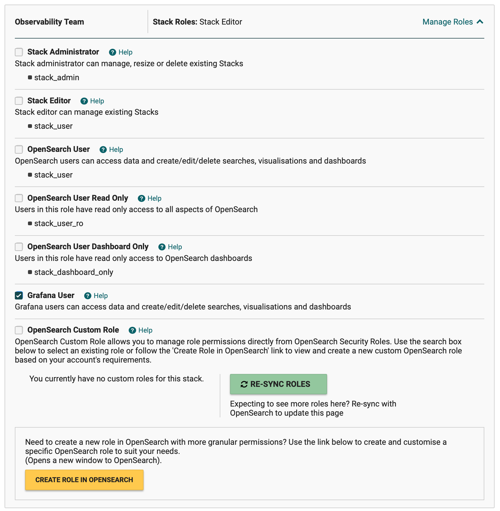 Grafana User Role