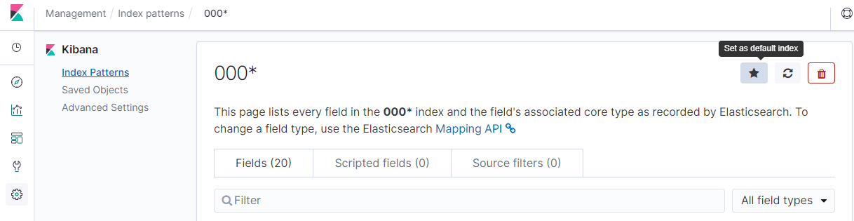 Kibana Default Index Pattern