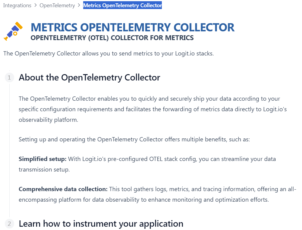 Metrics OpenTelemetry Collector