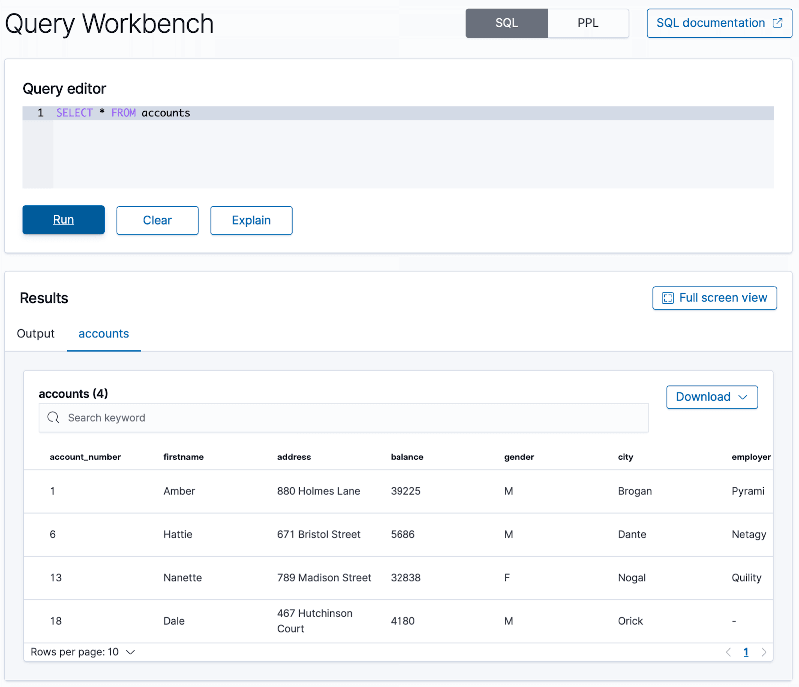 Query Workbench