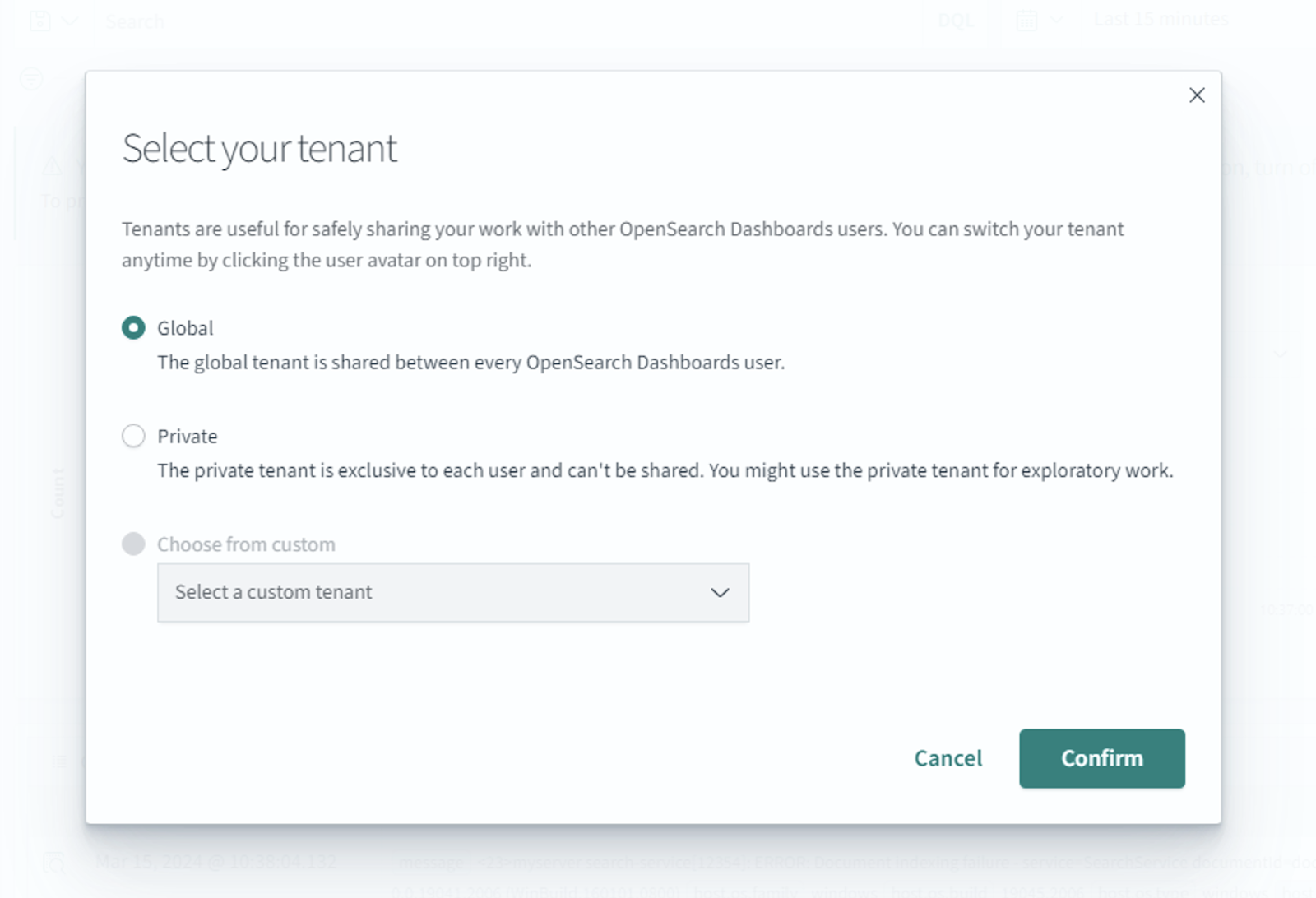 Select Tenant