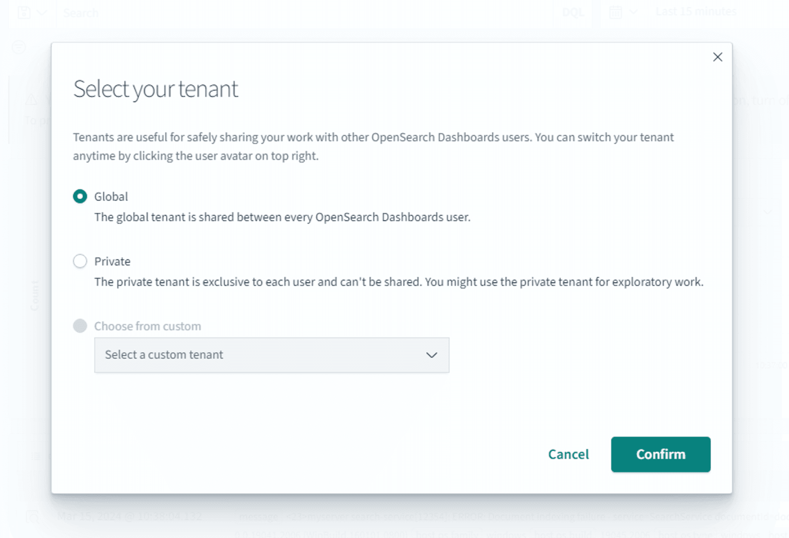 Choosing Tenant