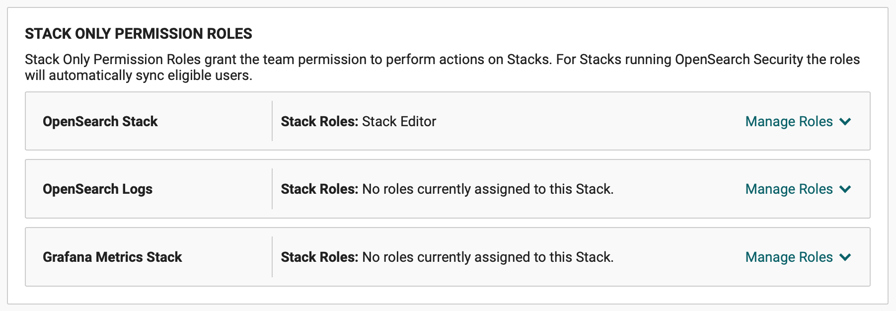 Stack Only Permissions