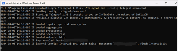 Powershell Telegraf information